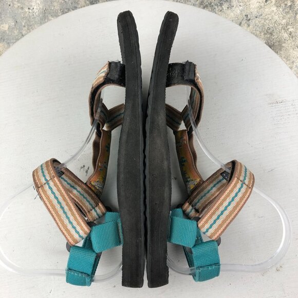 Teva Women's Size 9 Original Universal Cactus Brown Blue Yellow Sandals FAIR - Picture 7 of 13